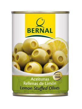 Оливки зеленые Bernal фаршированные лимоном 436г (250г)