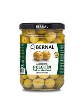 Оливки зеленые Bernal Pelotin в анчоусном рассоле с/к 436г (250г)