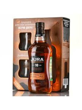 Виски Джура Эйджд 10 лет 40% 0,7л п/у + 2 бокала
