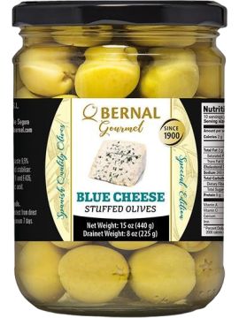 Оливки зеленые Bernal фаршированные сыром 436г (250г)