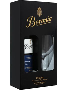 Вино Берония Ресерва 2017г красное сухое 14% 0,75л п/у + бокал