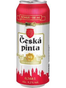 Пиво Ческа пинта №1 фильтрованное светлое 5,2% 0,568л ж/б