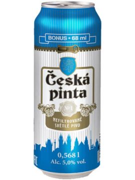 Пиво Ческа пинта №1 нефильтрованное светлое 5% 0,568л ж/б